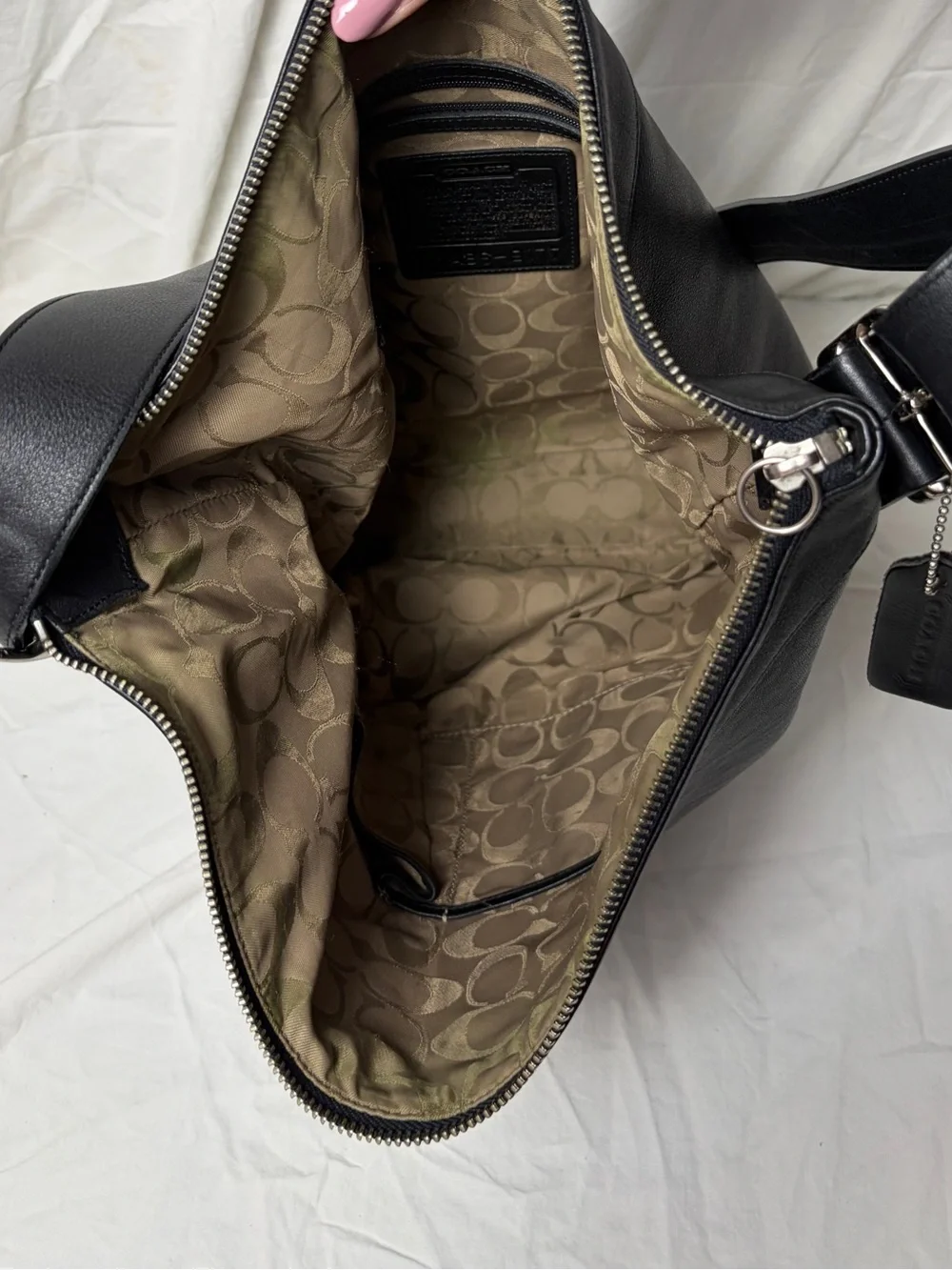 Coach 9177 Black Leather Hobo Shoulder Bag | Classic Vintage Coach